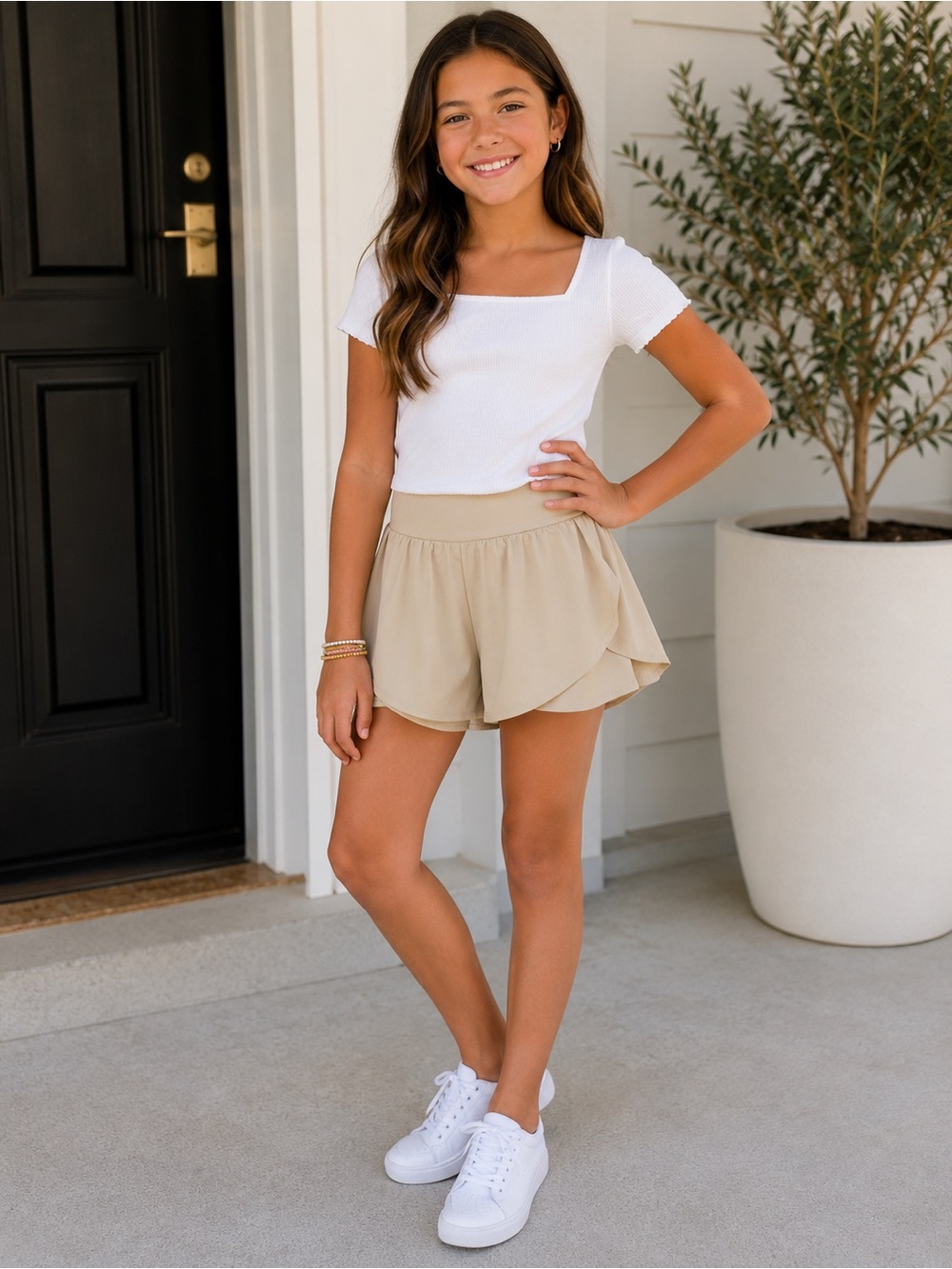 Place Girls Beige Shorts